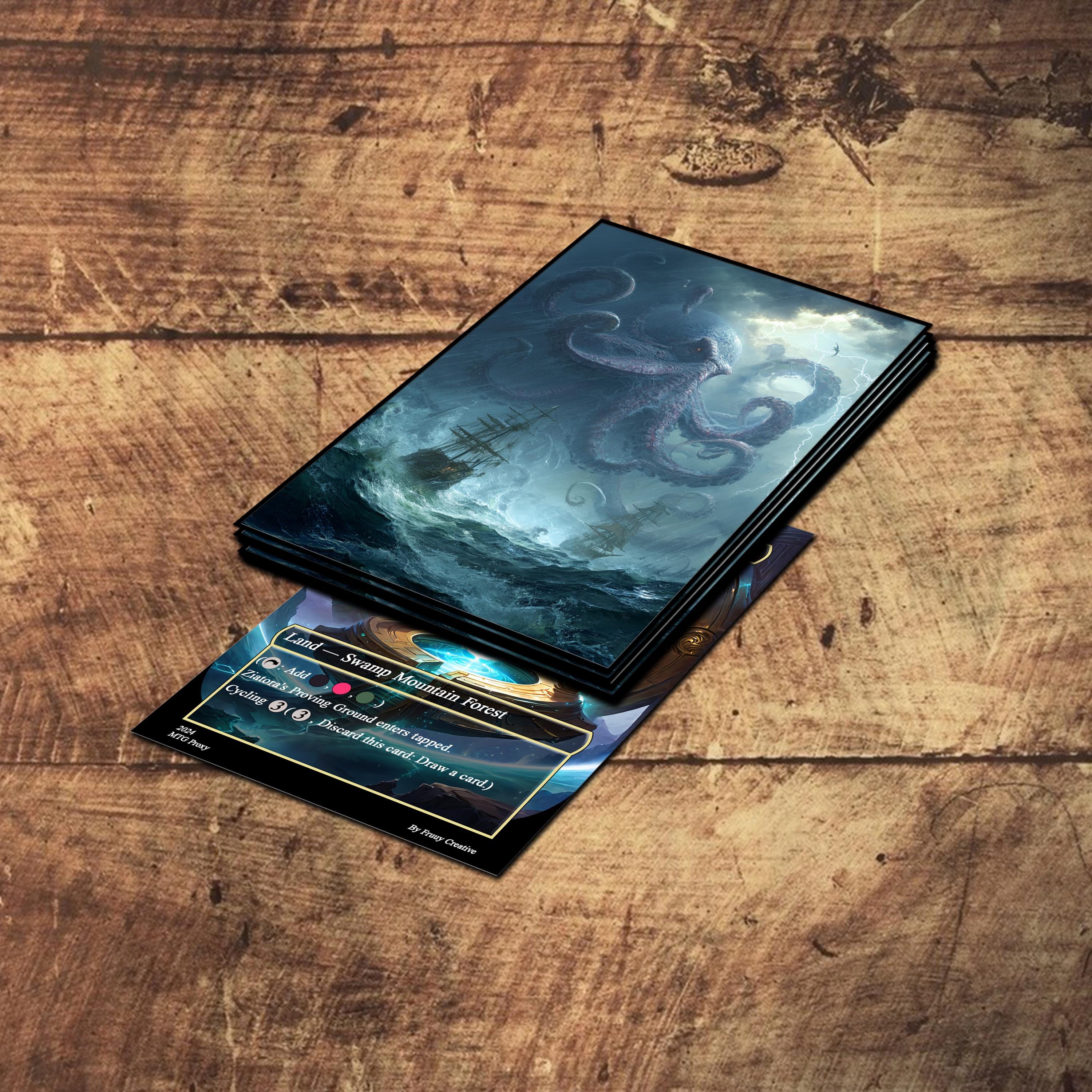 Mtg Matte Card Sleeves, Tempest Kraken Theme Card Sleeves, Top