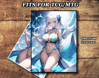 Mtg Sleeves, Frosted Waifu Card Sleeve, Top Quality and Detailed Art Sleeves, Magic Card Sleeve