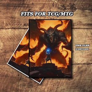 MTG-kaarthoezen, aangepaste MTG- en TCG-kunstkaarthoezen, Devils Theme-kaarthoezen, duurzame en premium kaarthoezen, folie/holo-optie