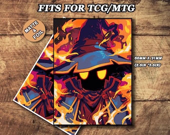 Mtg Sleeves Matte, Mtg Card Sleeves, Flame Mage Magic Sleeves, Top Quality and Detailed Card Sleeve, Art Card Sleeves