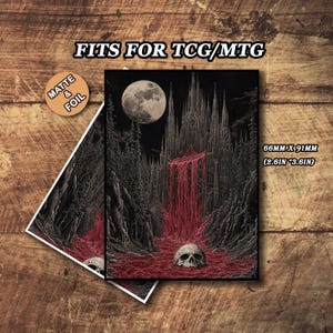 Mtg Sleeves, Mtg Card Sleeve, Blood Falls Theme, Foil or Matte, Gift for Gamers
