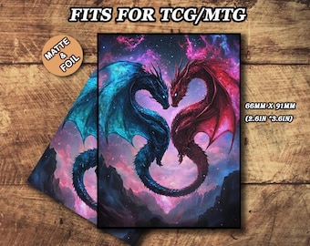MTG Card Sleeves - Star Dragons Theme Magic Sleeves, Standard & Japanese Size, Foil or Matte