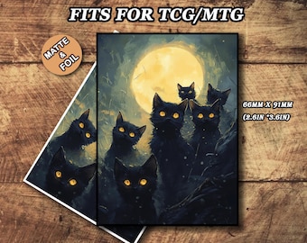 MTGカードスリーブ、ムーンリットキャットTCGスリーブ、マットまたは