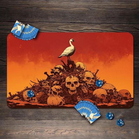MTG Playmat, Skull Goose Custom Play Mat, TCG Playmat With Zones