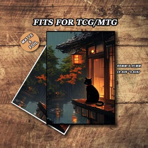 Capas de cartas Mtg Matte, capas de cartas temáticas Cat Guardian, capas Mtg detalhadas e de alta qualidade, capa de cartas mágicas