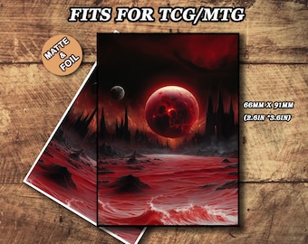 Pochettes pour cartes Mtg, pochettes magiques Blood Sea Planet, mates ou métallisées, taille standard