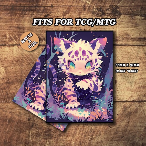 MTG Card Sleeves - Summoning of Cat Theme, Standard & Japanese Size, Foil or Matte MTG Card Sleeves - Summoning of Cat Theme, Standard & Japanese Size, Foil or Matte