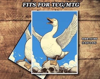 Mtg Card Sleeves, TCG Card Sleeve, Custom Art Card Sleeve, Goose and Skull Theme Card Sleeve, Card Game Sleeves, Magic Card Sleeve