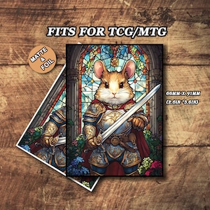Pochettes pour cartes mates mates, Pochettes pour cartes sur le thème du chevalier aux rats, Pochettes pour cartes détaillées et de qualité supérieure, Pochettes pour cartes magiques