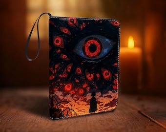 Trading Card Binder, Eyes of the Abyss Theme, 4/9 Pocket, PU Leather, Full Art Printing