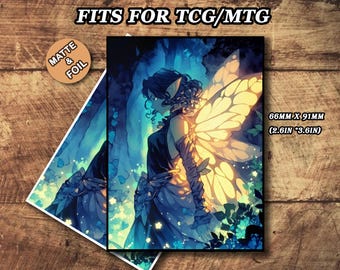 MTGスリーブ、ブルーフェアリーカードスリーブ、マットまたはフォイル