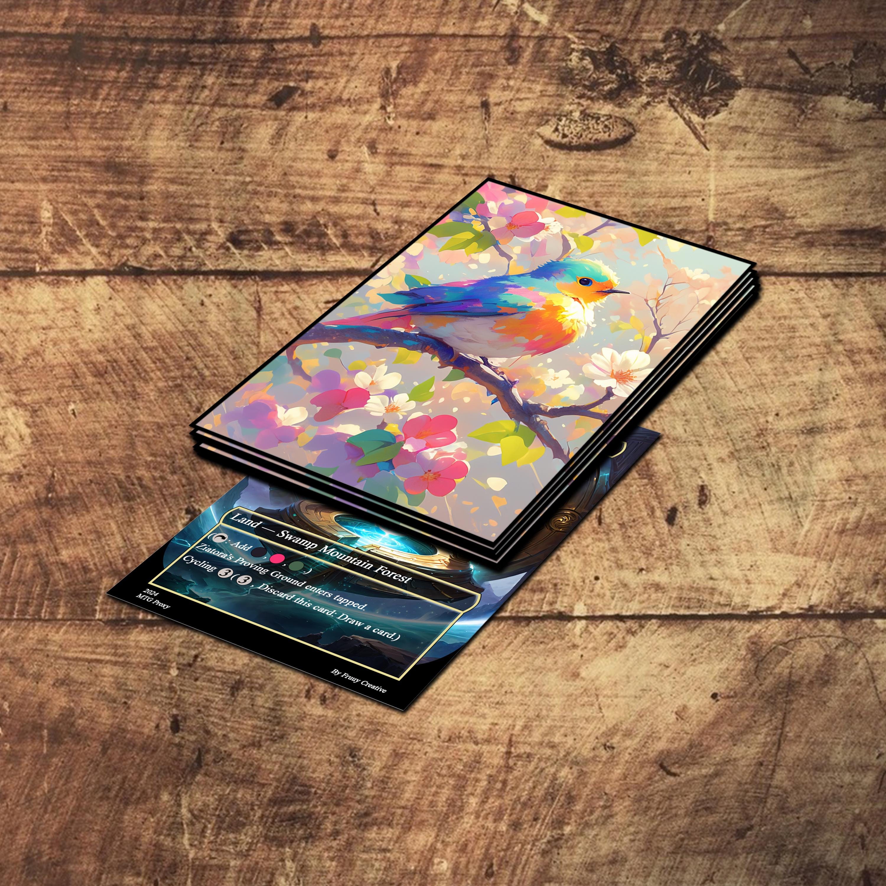 MTG カードスリーブ マット 水彩風 鳥アート カードスリーブ フォイル