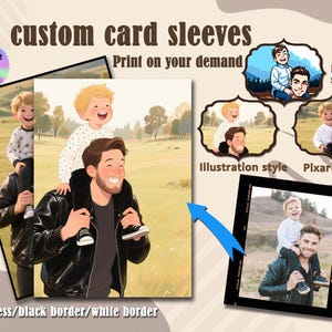 Fundas personalizadas para cartas MTG/TCG, regalo para el Día del Padre, fundas artísticas personalizadas estilo píxel, fundas artísticas premium y duraderas, regalo para papás.