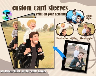 Custom MTG/TCG Card Sleeves, Father&#39;s Day Gift ,Pixel Style Custom Art Sleeves , Premium Durable Art Sleeves, Gift for Dads