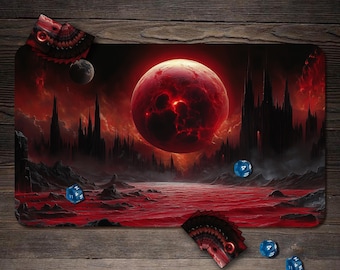 MTG Playmat, Blood Sea Custom Play Mat, TCG Playmat with Zones - 24"x14"
