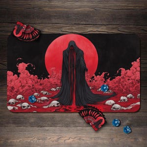 MTG Playmat, Cursed King Theme Custom Play Mat, TCG Playmat with Zones - 24"x14", MTG Accessory, Table Top Gaming Gifts