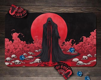 MTG Playmat, Cursed King Custom Play Mat, TCG Playmat with Zones - 24"x14"