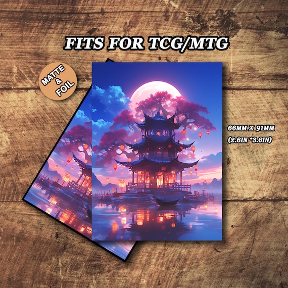 MTG Card Sleeves - Moonlit Shrine Theme, Standard & Japanese Size, Foil or Matte