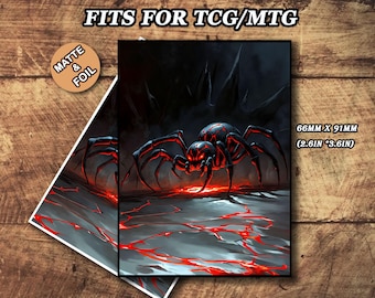 MTG Card Sleeves - Evil Spider Theme, Standard & Japanese Size, Foil or Matte