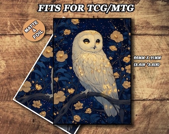 MTG Kartenhüllen - Sternennacht-Eulen-Thema, Standard und japanische Größe, Folie oder matt
