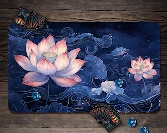 MTG Playmat, Midnight Lotus Custom Play Mat, TCG Playmat with Zones - 24"x14"