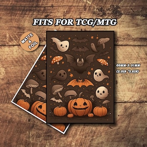mtg cards with pumpkins Card Sleeve Halloween Fantasy North textured matte art sleeves feature a lightly textured matte surface that provides an easy handling and shuffling experience for your favorite playing cards The Great Pumpkin : r/custommagic