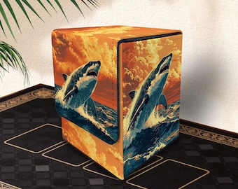 Mtg Commander Deck Box - Shark, Holds 100+ Sleeved Cards, Trading Card Boxes