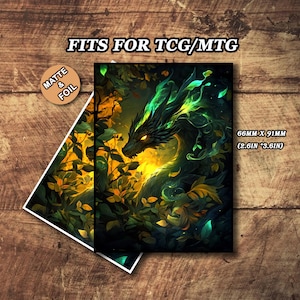 MTG-kaarthoezen, MTG-hoezen mat, Gloomgreen Dragon-kaarthoezen, topkwaliteit en gedetailleerde magische kaarthoezen, kunstkaarthoezen