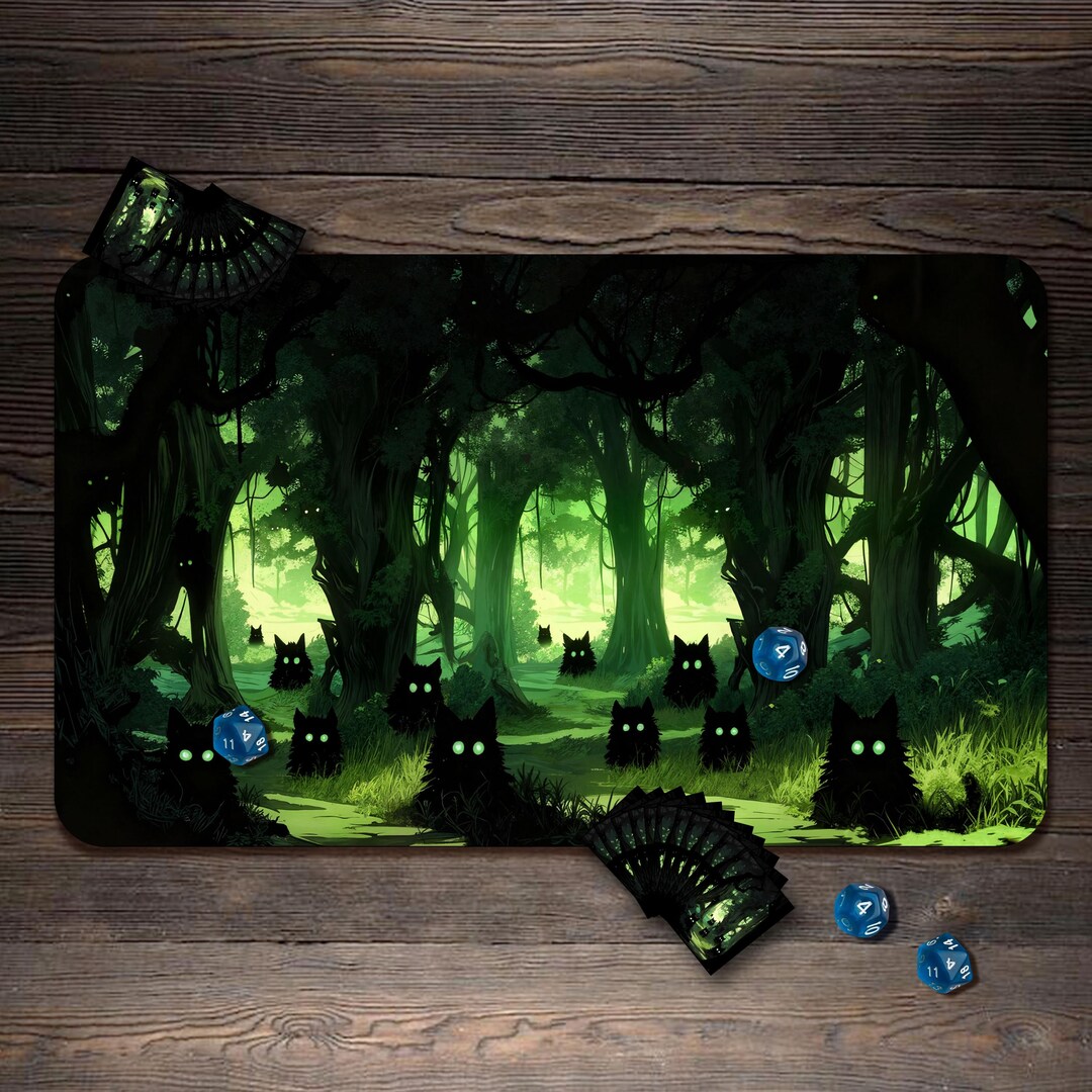 MTG Playmat, Cat's Eye Forest Custom Play Mat, TCG Playmat With