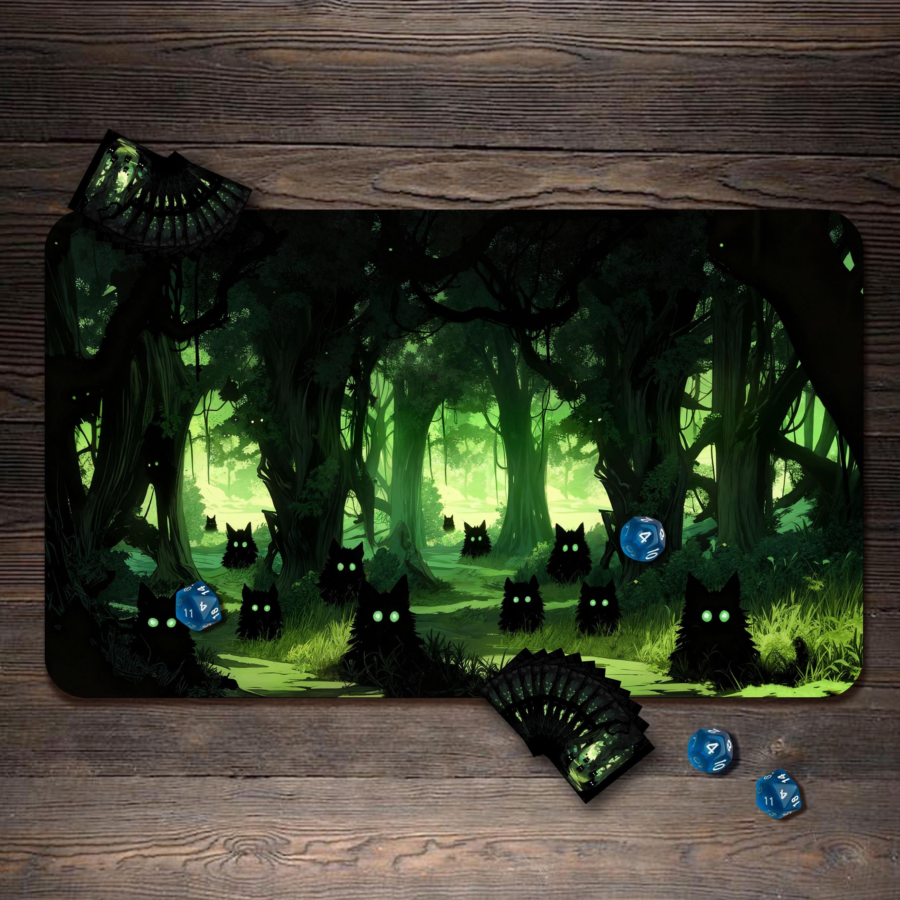 MTG Playmat, Cat's Eye Forest Custom Play Mat, TCG Playmat With