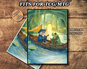 mtg frog card sleeves Foxtrot Designs TCG Art Sleeves. Wizard Design - 100 Count Card Protectors with Matte Textured Back MTG Card Sleeves - Frog