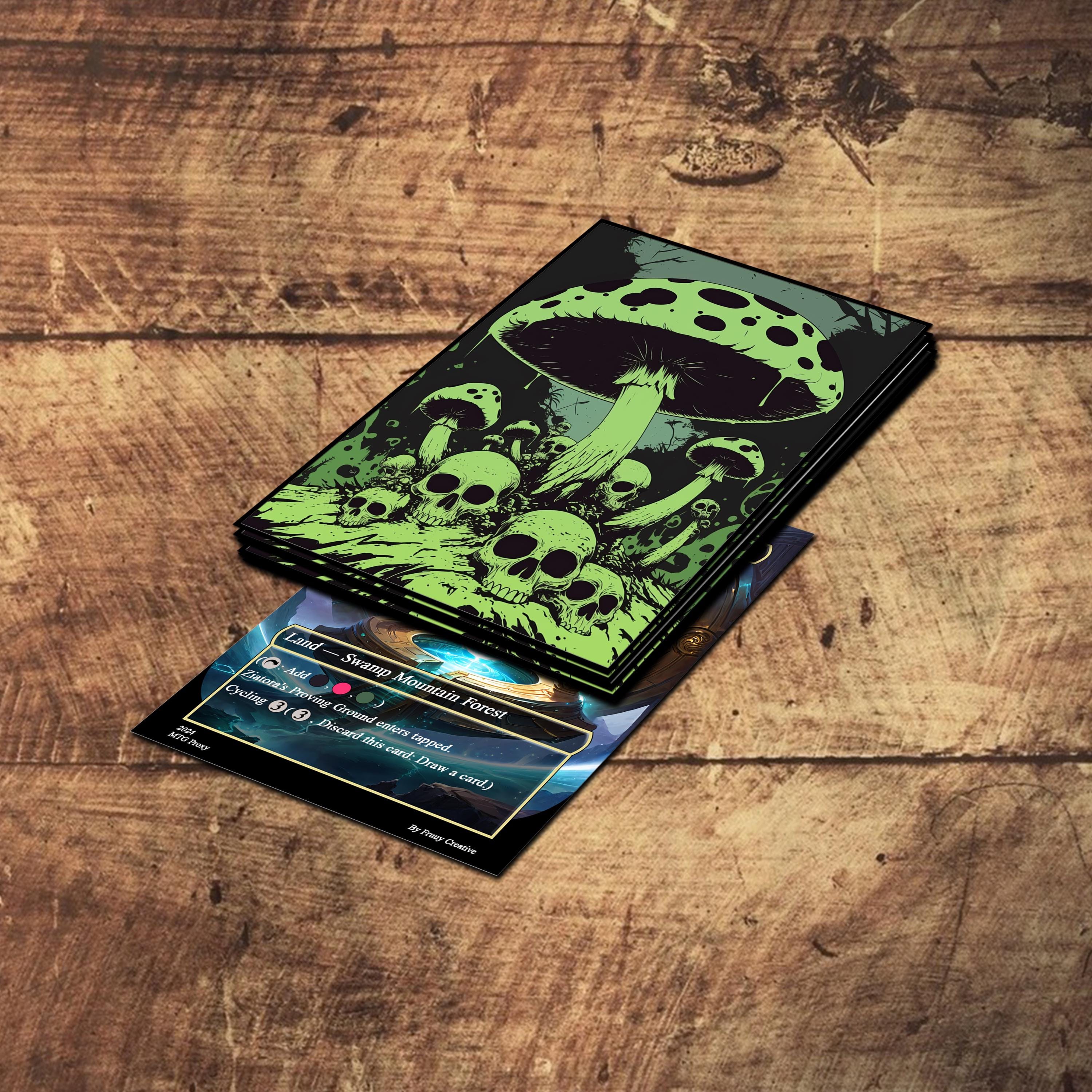 MTG Card Sleeves - Skull Mushroom Theme, Standard & Japanese Size