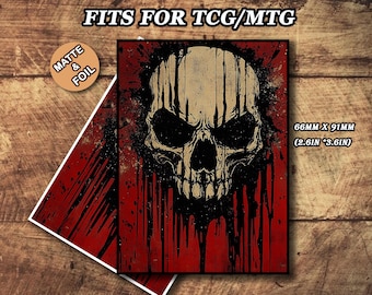 Fundas MTG mate - Fundas para cartas con temática de calaveras de terror, tamaño estándar y japonés, foil/holográficas
