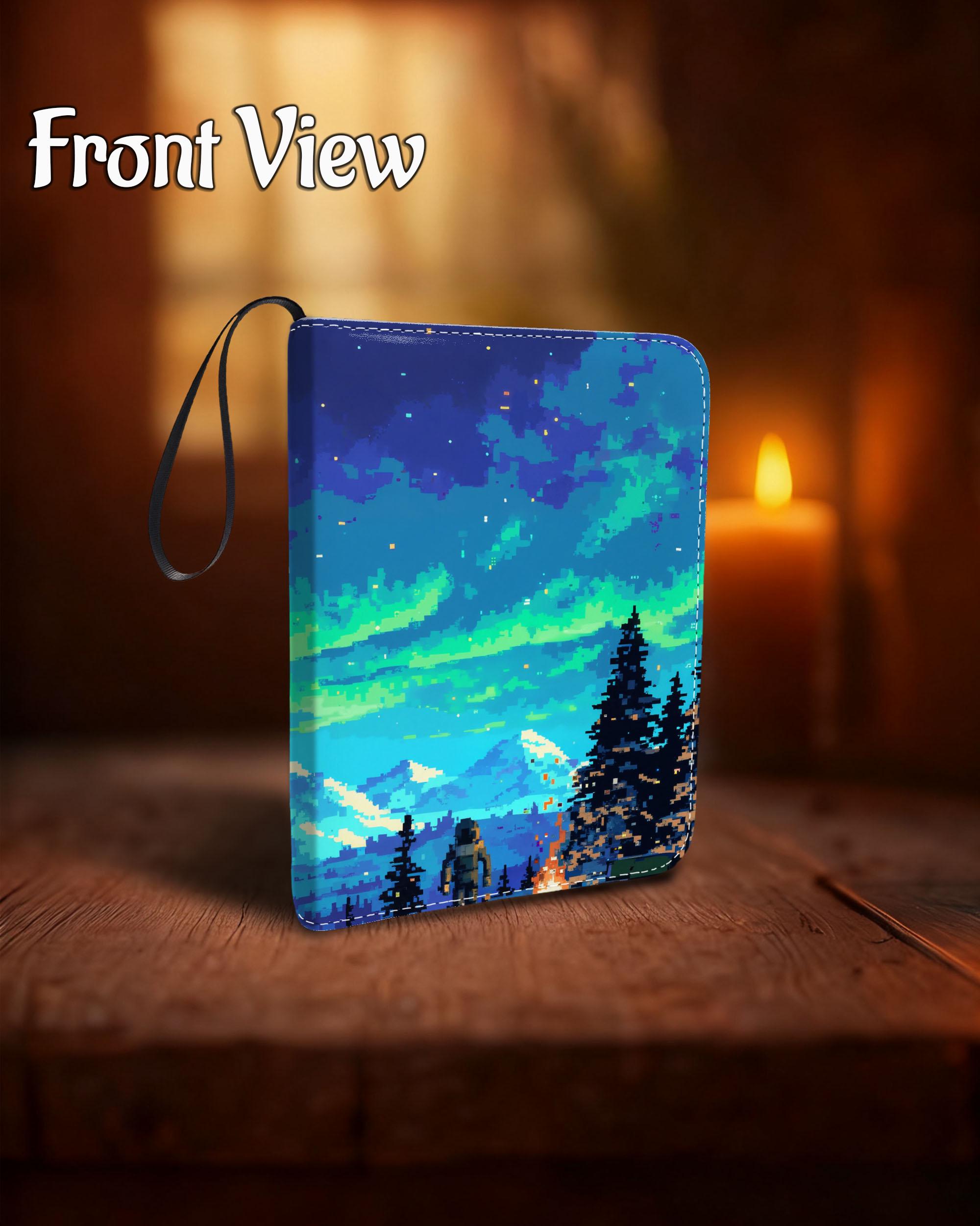 4/9 Pocket Trading Card Binder, Pixel Aurora Forest Theme, PU