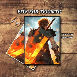 Mtg Sleeves Matte, Mtg Card Sleeves, Flame Warrior Magic Card Sleeves, Top Quality and Detailed Card Sleeve, Art Card Sleeves