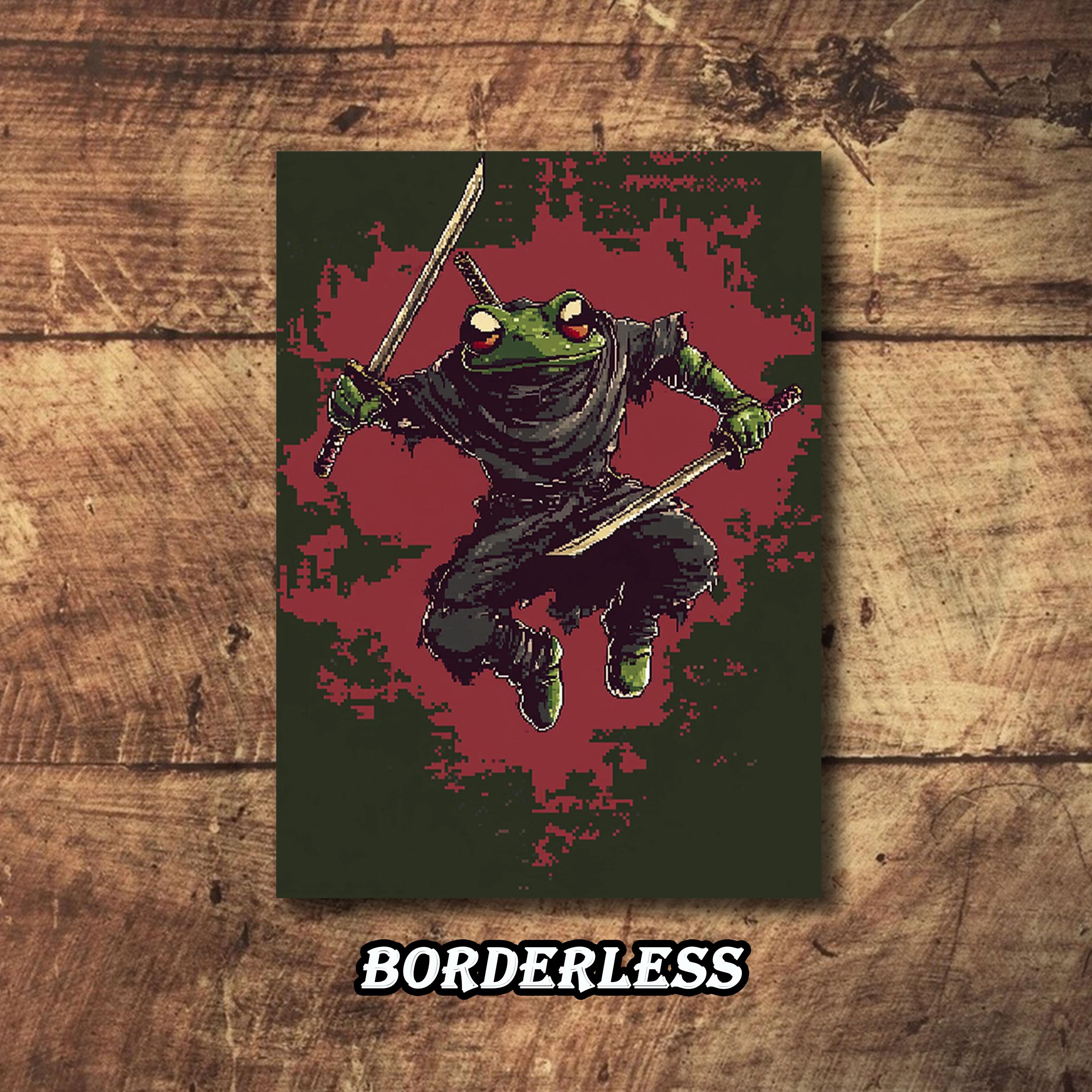 MTG Frog Ninja Sleeves-retro Pixel Art Style , Borderless Matte