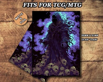 Fundas para cartas de Mtg, fundas mágicas de calaveras pixel art, mate o metalizadas, regalo para gamers