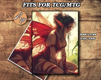 MTG Card Sleeves, Plant Fairy Magic Sleeves, Matte or Foil, Gift for Gamers