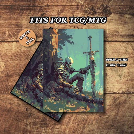 MTG Card Sleeves - Pixel Style Skeleton Theme, Standard & Japanese