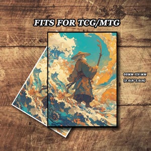 Pochettes pour cartes MTG, pochettes pour cartes artistiques MTG et TCG personnalisées, pochettes pour cartes sur le thème du sage et de la mer, pochettes pour cartes durables et haut de gamme, option feuille/holo
