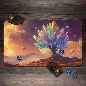 MTG Playmat, Crystal Desert Mtg Mat, TCG Playmat with Zones - 24&quot;x14&quot;, Custom Play Mat, Table Top Gaming Gifts