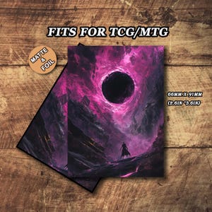 Mtg Card Sleeves, TCG Card Sleeve, Black Sun Theme Card Sleeves, Custom Card Sleeves, Magic Card Sleeve, Gifts for Gamers