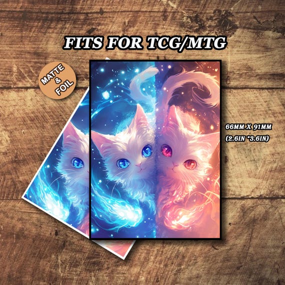 Mtg Card Sleeves Matte, Ice and Fire Cats Art Card Sleeve, Standard Size -  Etsy