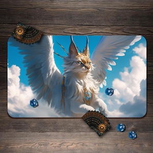 MTGプレイマット、キャットコマンダーMTGマット、ゾーン付きTCGプレイマット - 24インチ×14インチ、カスタムプレイマット、テーブルトップゲームギフト