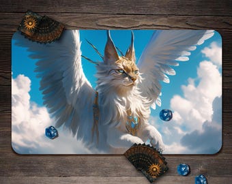 MTG Playmat, Cat Commander Theme, TCG Playmat with Zones - 24"x14"/31"x15.5" Option