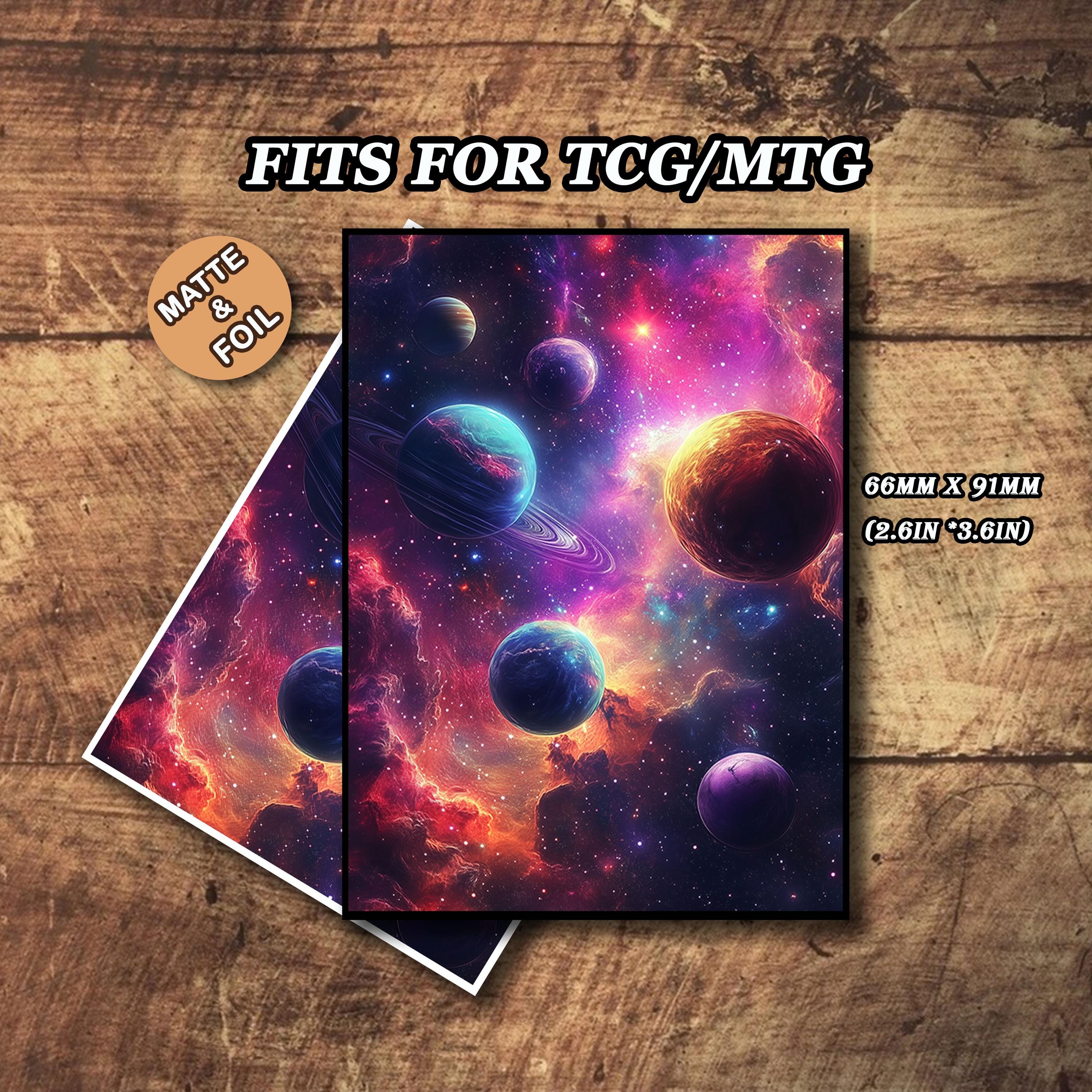 MTG Card Sleeves - Fantasy Galaxy Theme Magic Sleeves, Foil or