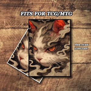 Fundas para cartas de Mtg, fundas para cartas con temática de gato en la niebla, fundas con arte detallado y de máxima calidad, fundas para cartas de Mtg con arte, fundas para cartas mágicas