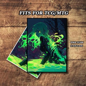 Mtg Card Sleeves, Forest Spirit Card Sleeves, Maniche artistiche dettagliate e di alta qualità, Maniche personalizzate per proxy MTG