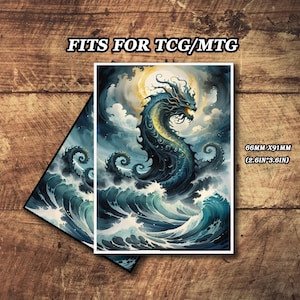 Mtg Card Sleeves, TCG Card Sleeve, Custom Art Card Sleeve, Sea Dragon Theme Card Sleeve, Card Game Sleeves, Magic Card Sleeve