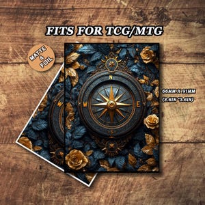 Mtg Matte Card Sleeves, Magic Compass Theme Card Sleeves, Top Quality and Detailed Mtg Sleeves, Magic Card Sleeve